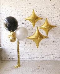 Adorely Gold Star Balloons helium-ready for quick setup.