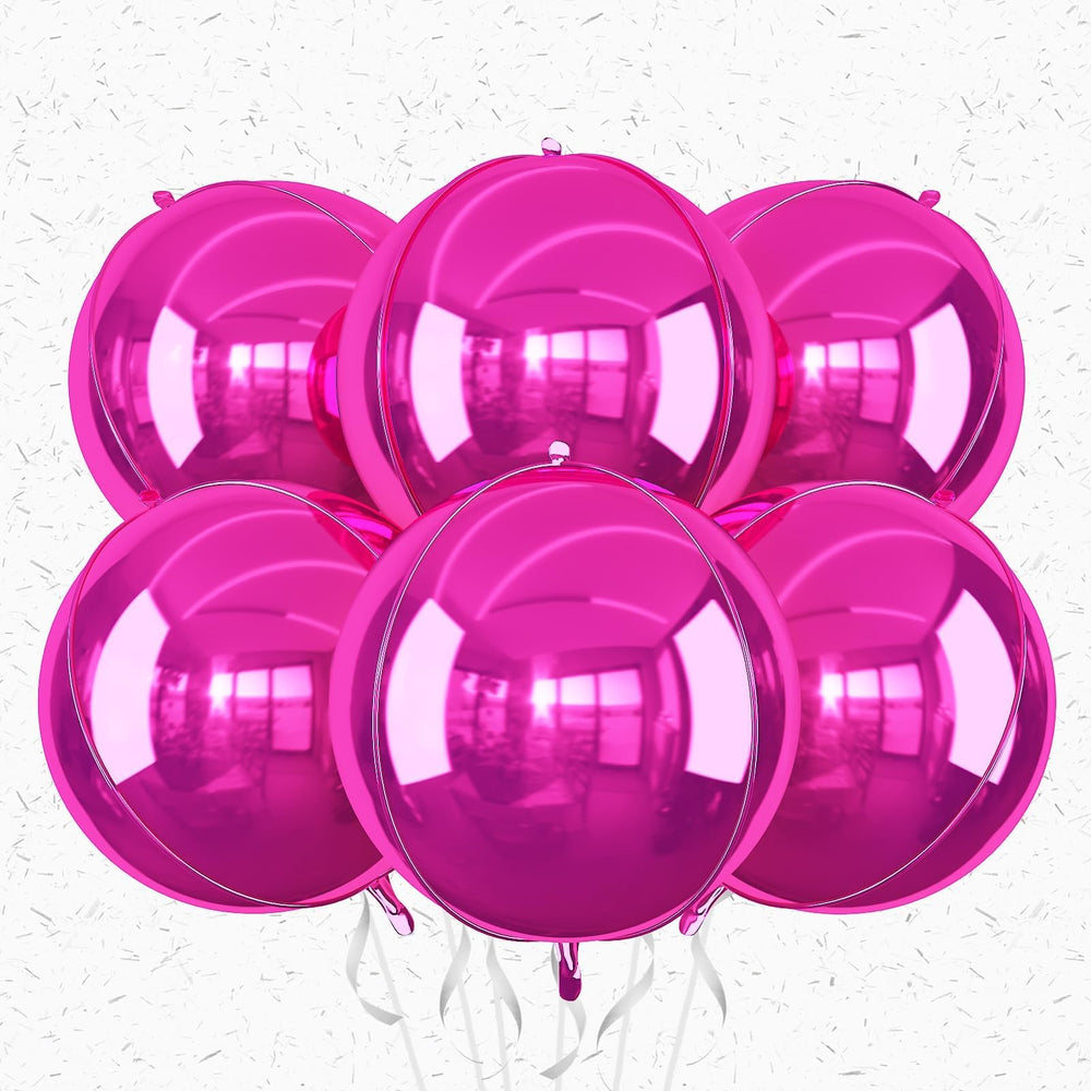 Adorely hot pink round foil balloon 22inch 6pcs for vibrant party backdrops.