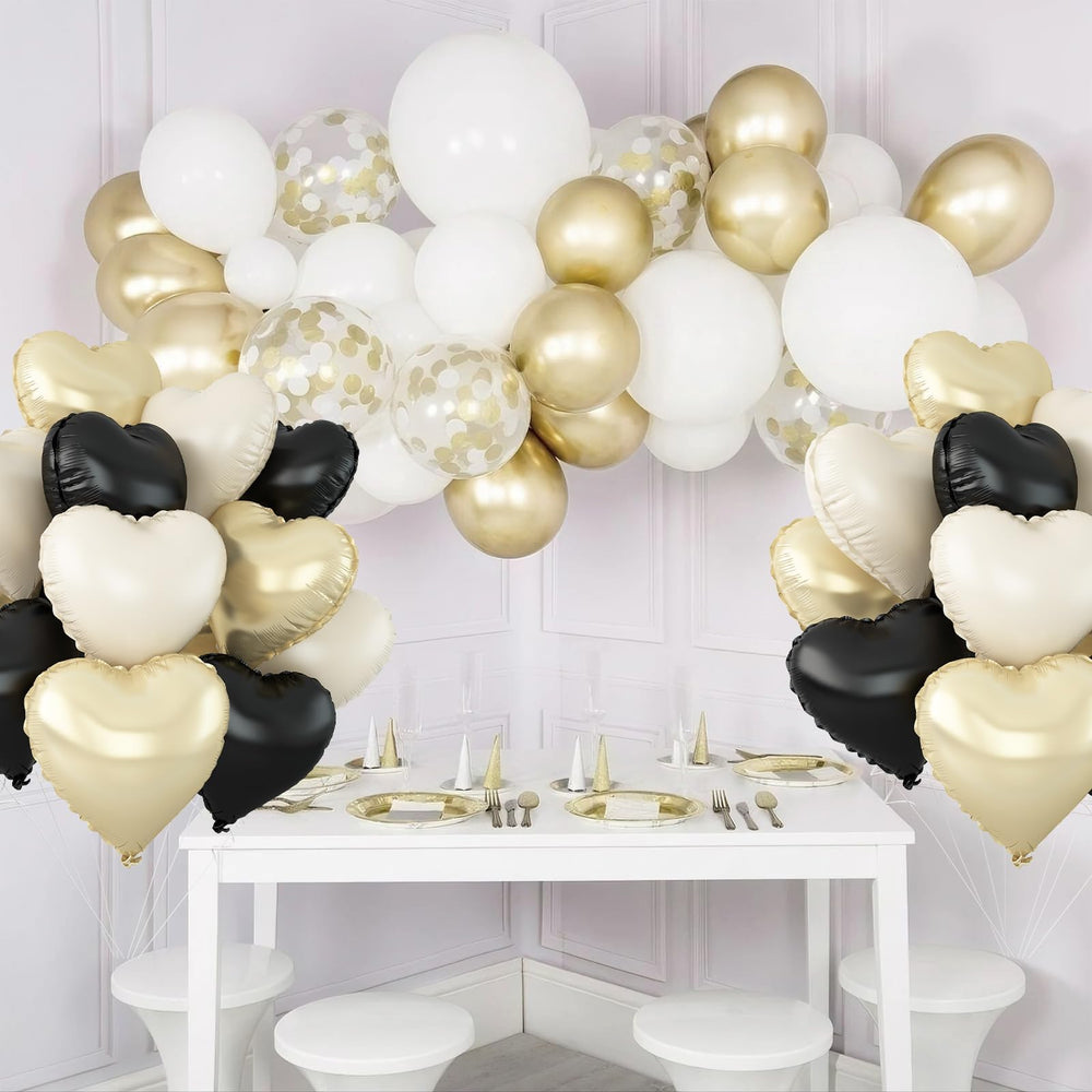 Adorely light gold heart balloons 18in provide subtle sparkle for weddings and proposals