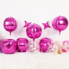 Adorely metallic hot pink foil balloon with easy-seal neck for quick setup.