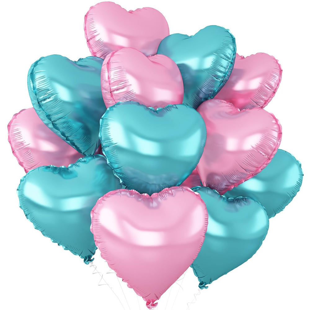 Adorely pink heart foil balloon adds soft shimmer for Mermaid birthday.