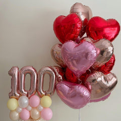Adorely pink heart balloons ideal for birthdays and weddings