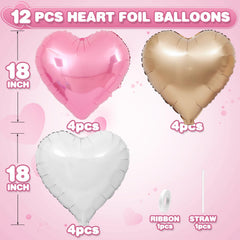 Adorely white heart balloon 18in with rose gold edge for elegant weddings