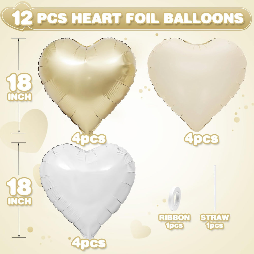 Adorely white heart foil balloons 18 inch shine in celebrations