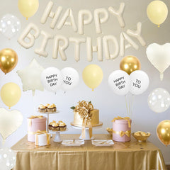 Adorely cream star foil balloon adds festive shine for photos and decor.