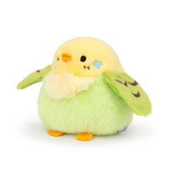 Adorlynetty parakeet plush as a huggable toy for imaginative play.