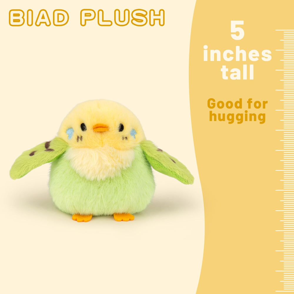 Adorlynetty parakeet plush size 12.5 cm fits small hands for safe play.