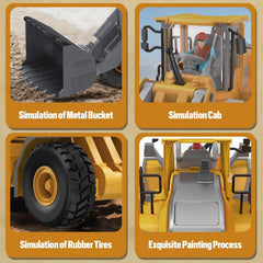 ADTHLIER bulldozer toy package includes battery and charger for extended play.