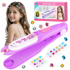ADXVR Hair Gem Stamper Kit in action creating instant sparkle for playful hairstyles.
