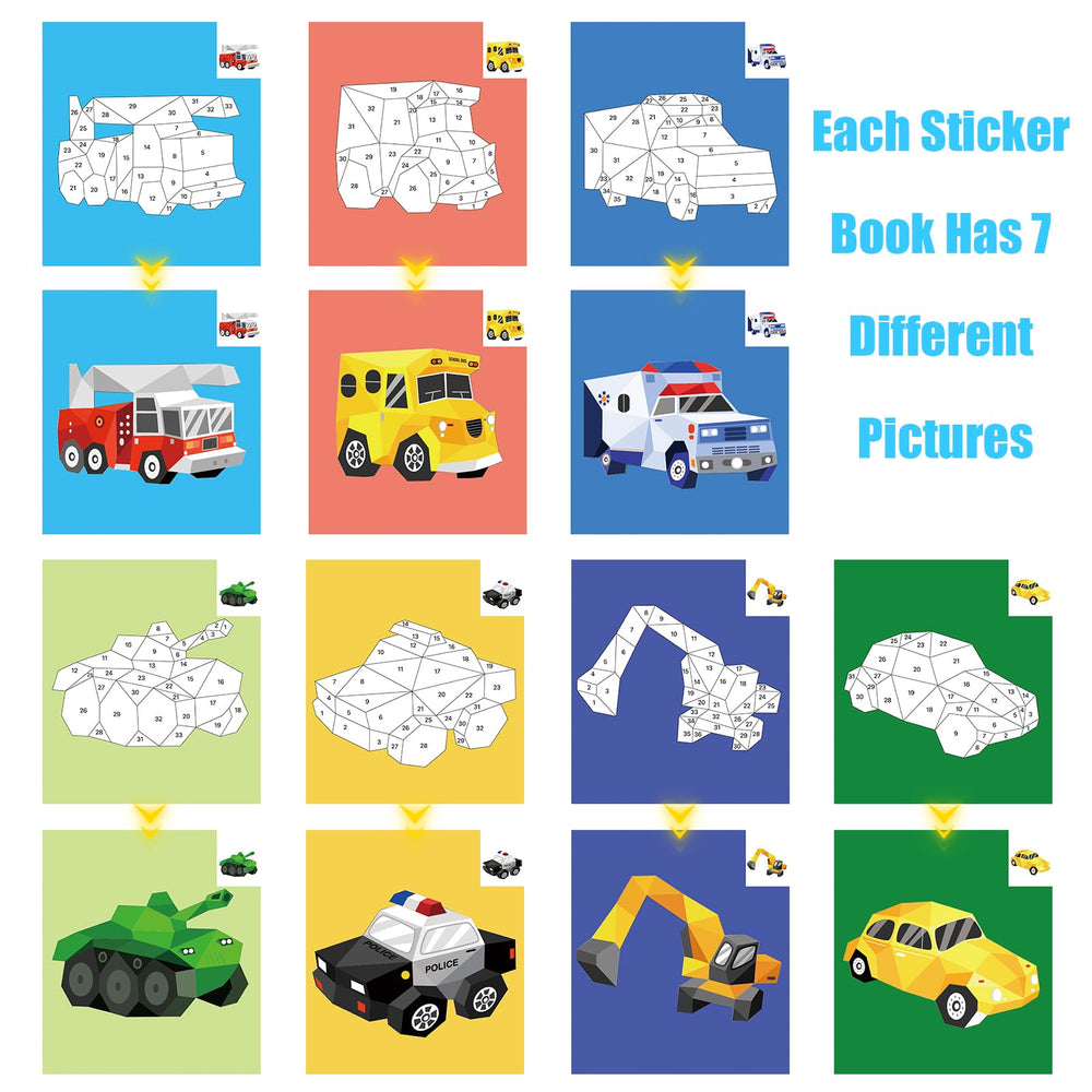 AEAHALY sticker pages inside show seven themed pictures for creative practice.