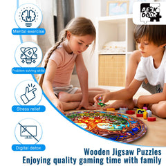 Aeekdook Tree of Life puzzle in gift box with natural wood finish.
