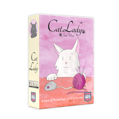 AEG Cat Lady board game cover with colorful cats for quick family fun.