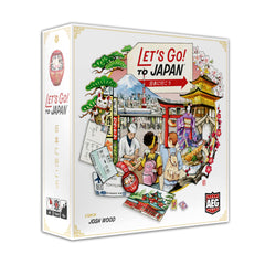 AEG Lets Go! to Japan game artwork depicting Tokyo and Kyoto scenes for immersive storytelling.