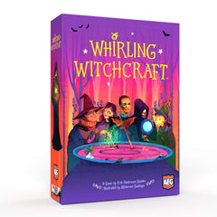 AEG Whirling Witchcraft game cover with eerie whimsy for Halloween game nights.