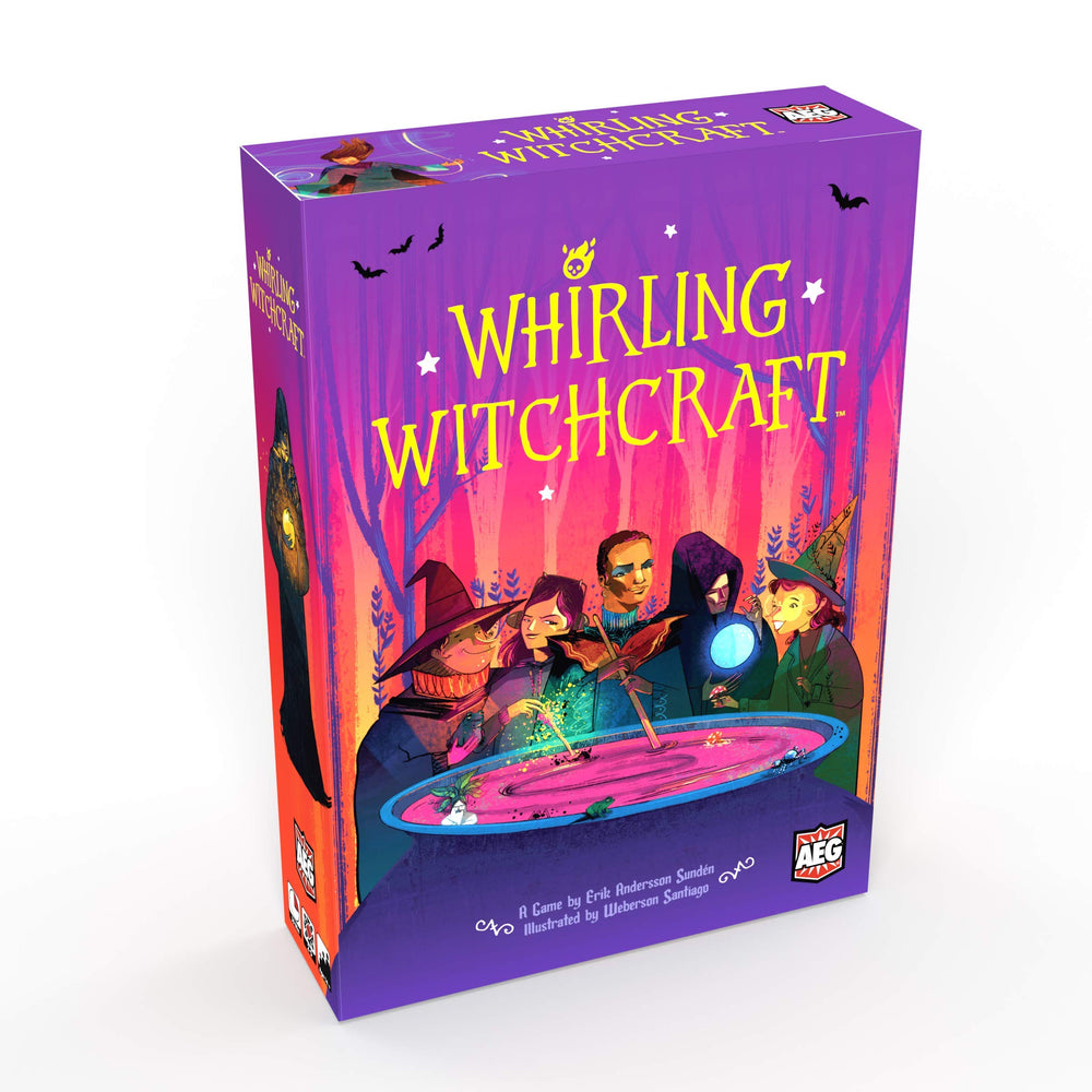 AEG Whirling Witchcraft spell recipe cards displayed for quick strategic planning.