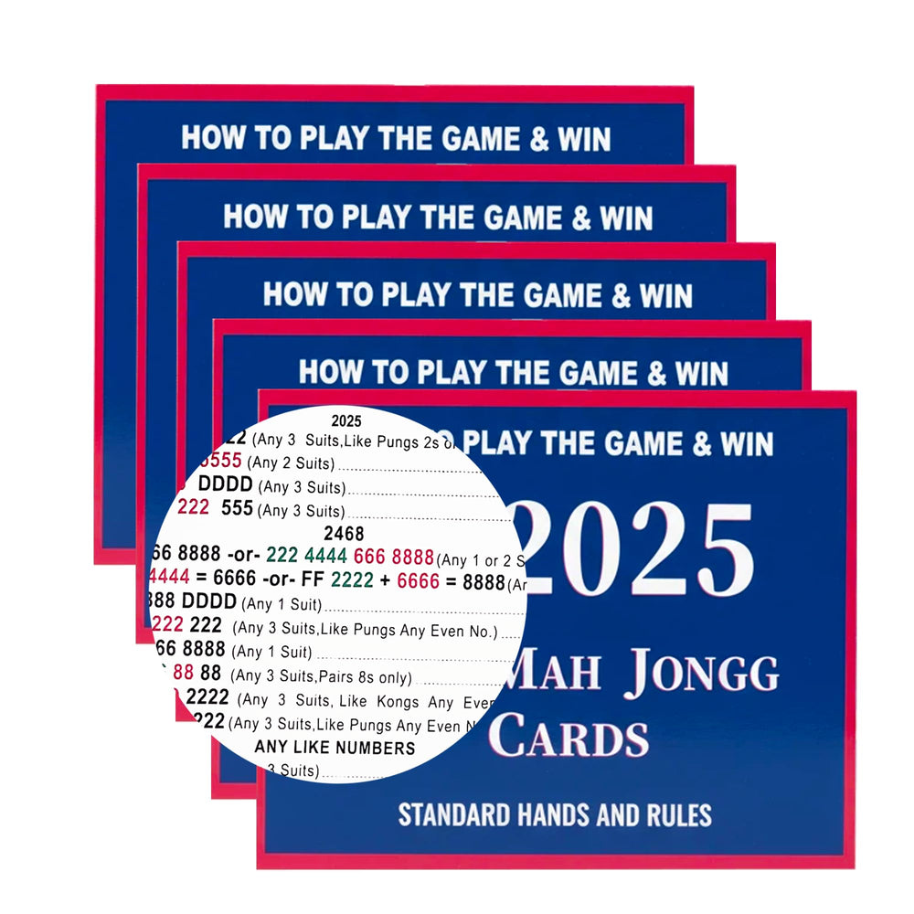 Aeniumvor Mahjong rule card front with large print for quick reference during play.