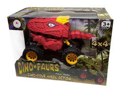 Aeromax Dino-Faur pull-back truck with moveable mouth and tail for interactive play.