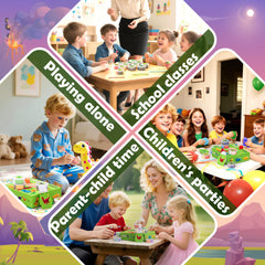 Bright dinosaur themed packaging of Aestd-ST kit attracts kids
