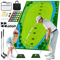 AETISY Golf Chipping Game large mat for indoor practice and target play