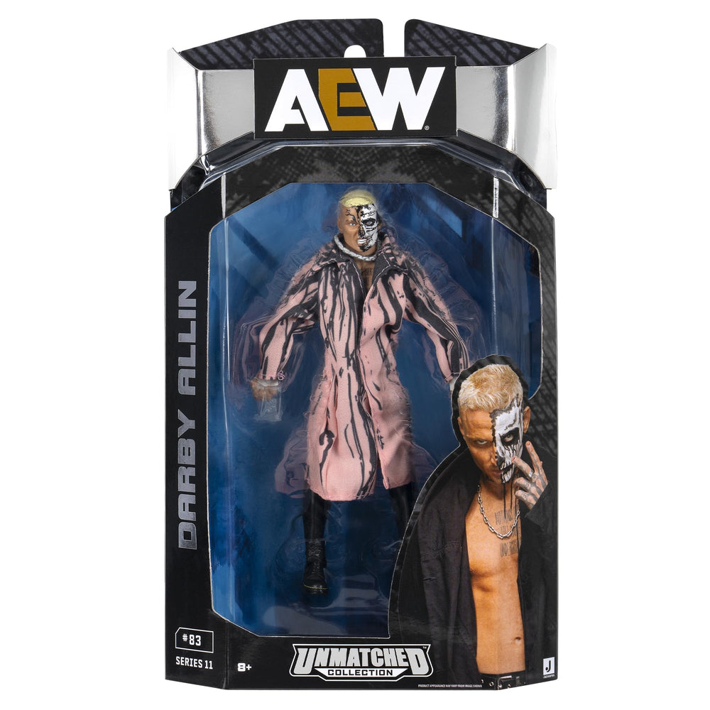 AEW Darby Allin Pink Coat figure, front view, ideal for dynamic display