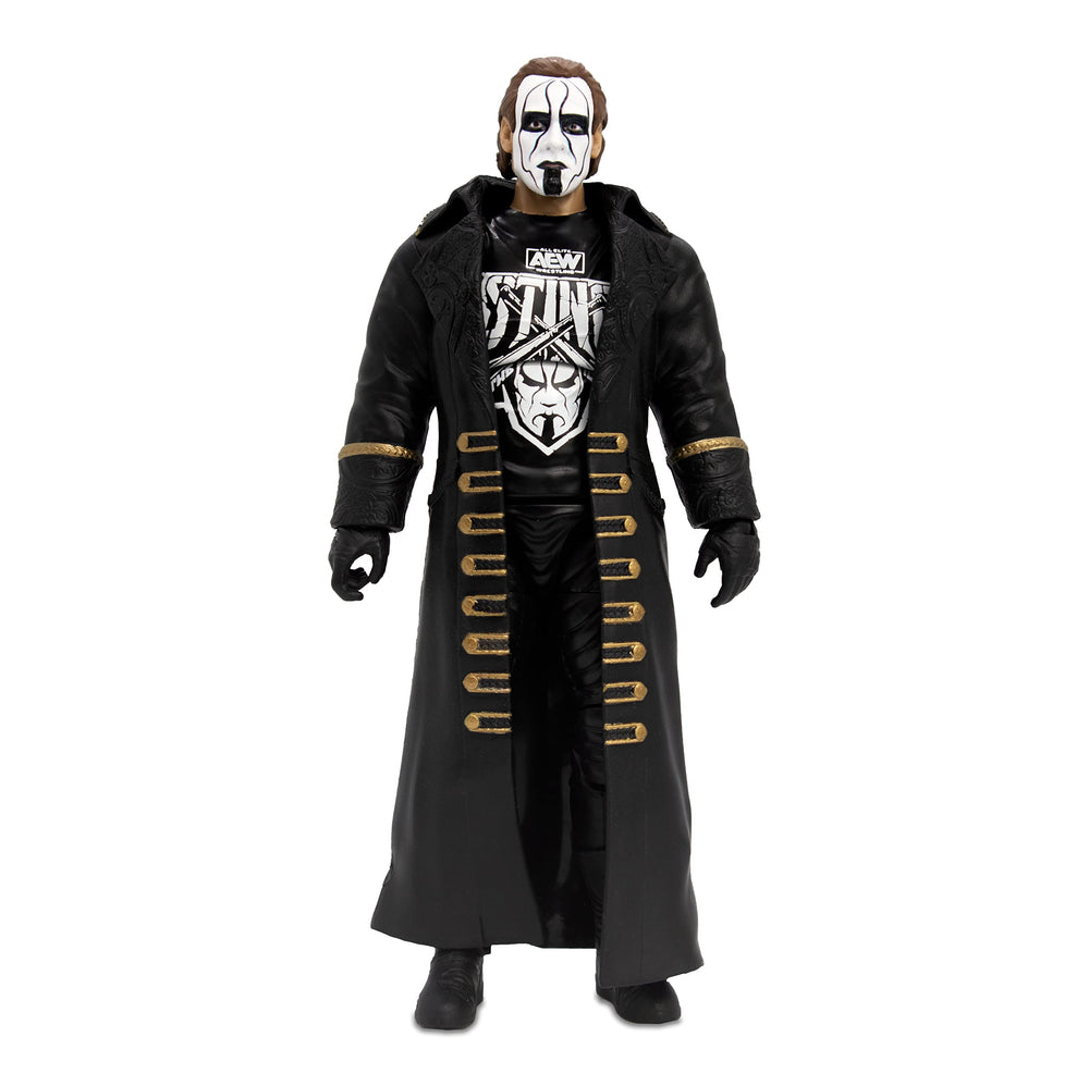 AEW Sting 6-inch figure with alternate hands for diverse expressions.