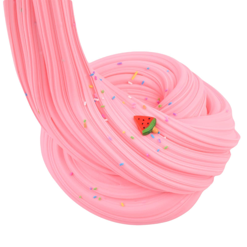 Aeyiakov butter slime trio in orange blue pink provides soft texture and color mixing.