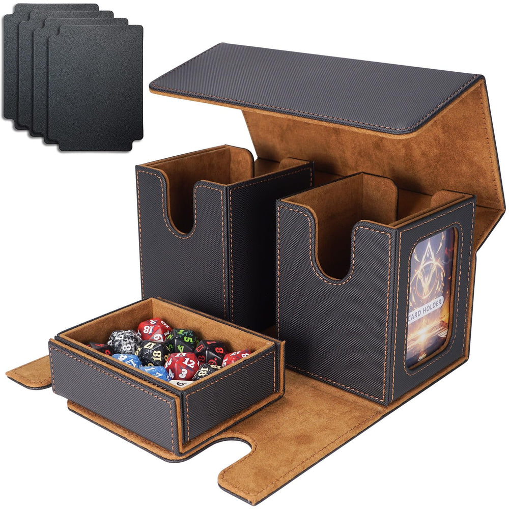 AFIING MTG Commander deck box with side window for quick commander identification.