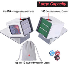 AFIING deck box includes two dividers and a drawstring bag for organization.