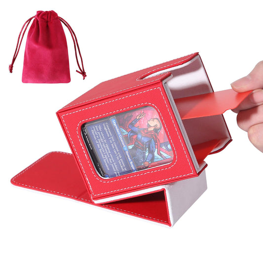 AFIING MTG deck box with side window showcases your commander for quick display