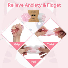 AFKLMNE taba squishy cat paw on desk setup—easy to grab and squeeze.