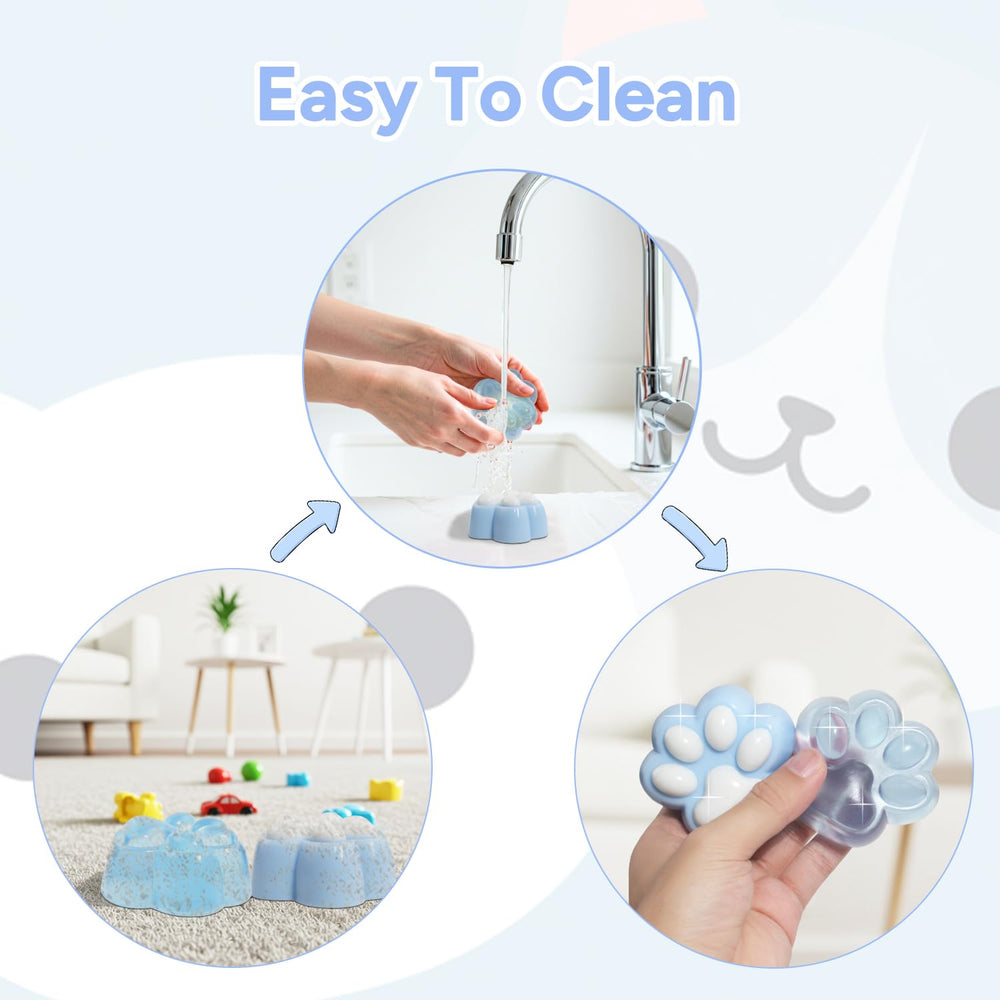 AFKLMNE taba squishy paw blue two-pack on workspace