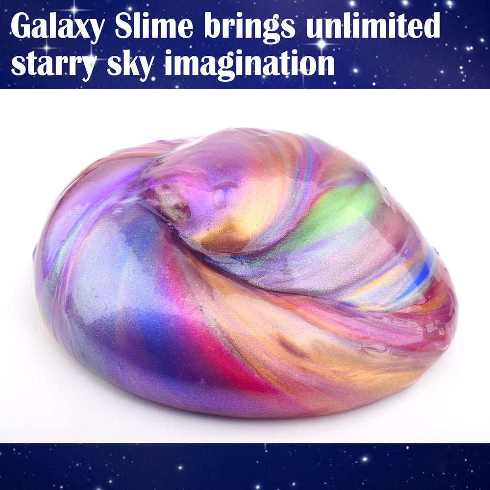 Afofall Galaxy Slime bulk packs shown as colorful party favors for guests