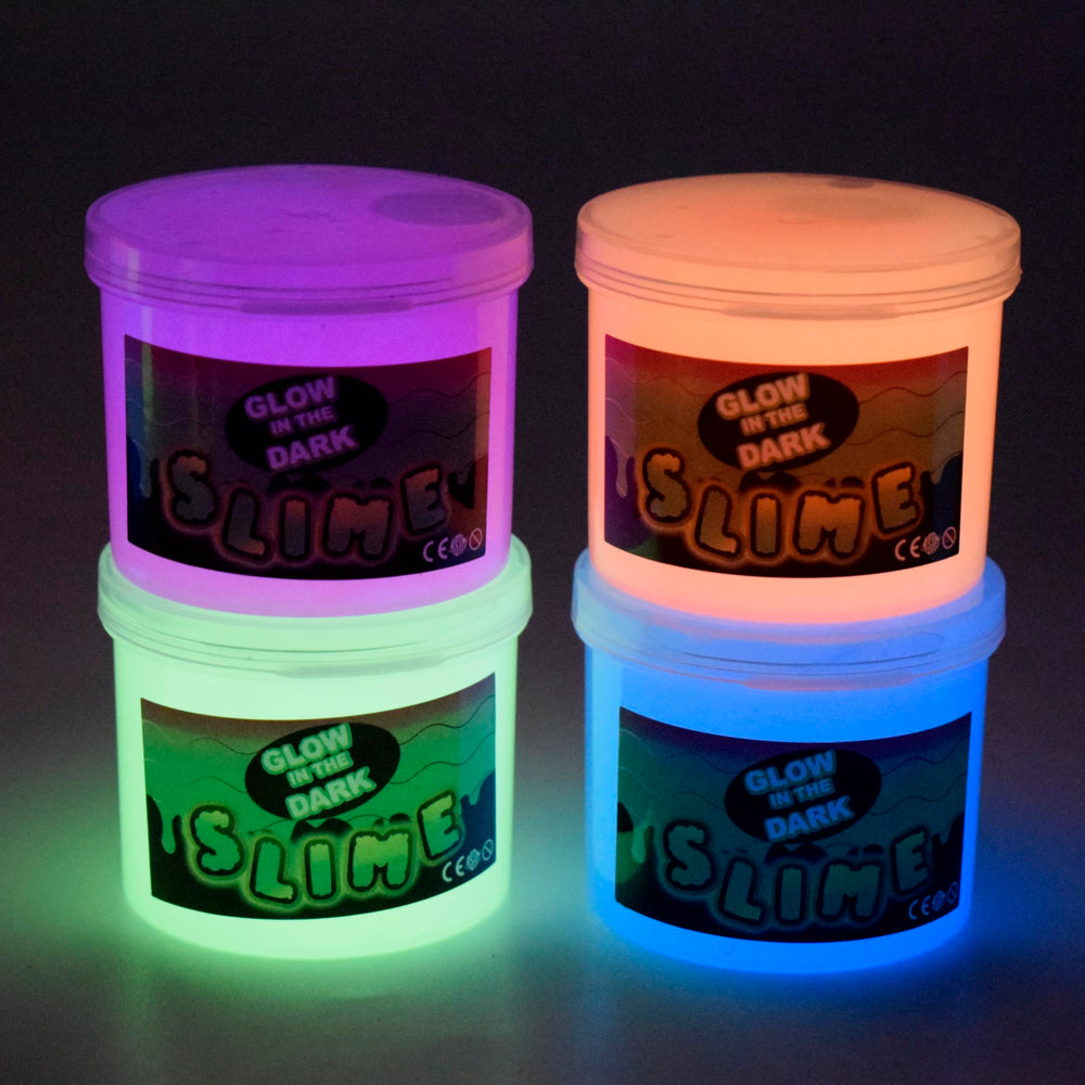 Afofall glow blue slime jar for neon night-time play.