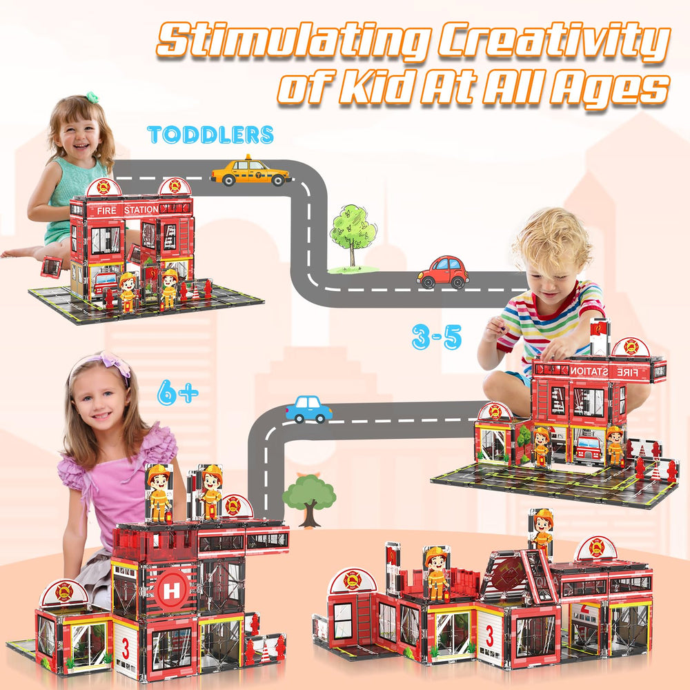 AFUNX city-building scene with tiles inspires creative problem-solving and fine motor skills.