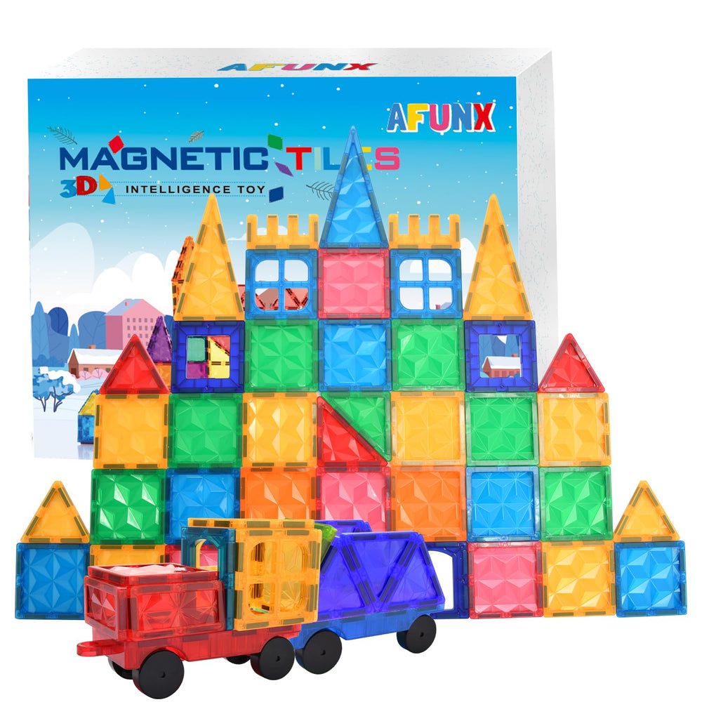 AFUNX magnetic tiles 102-piece set for imaginative building and play