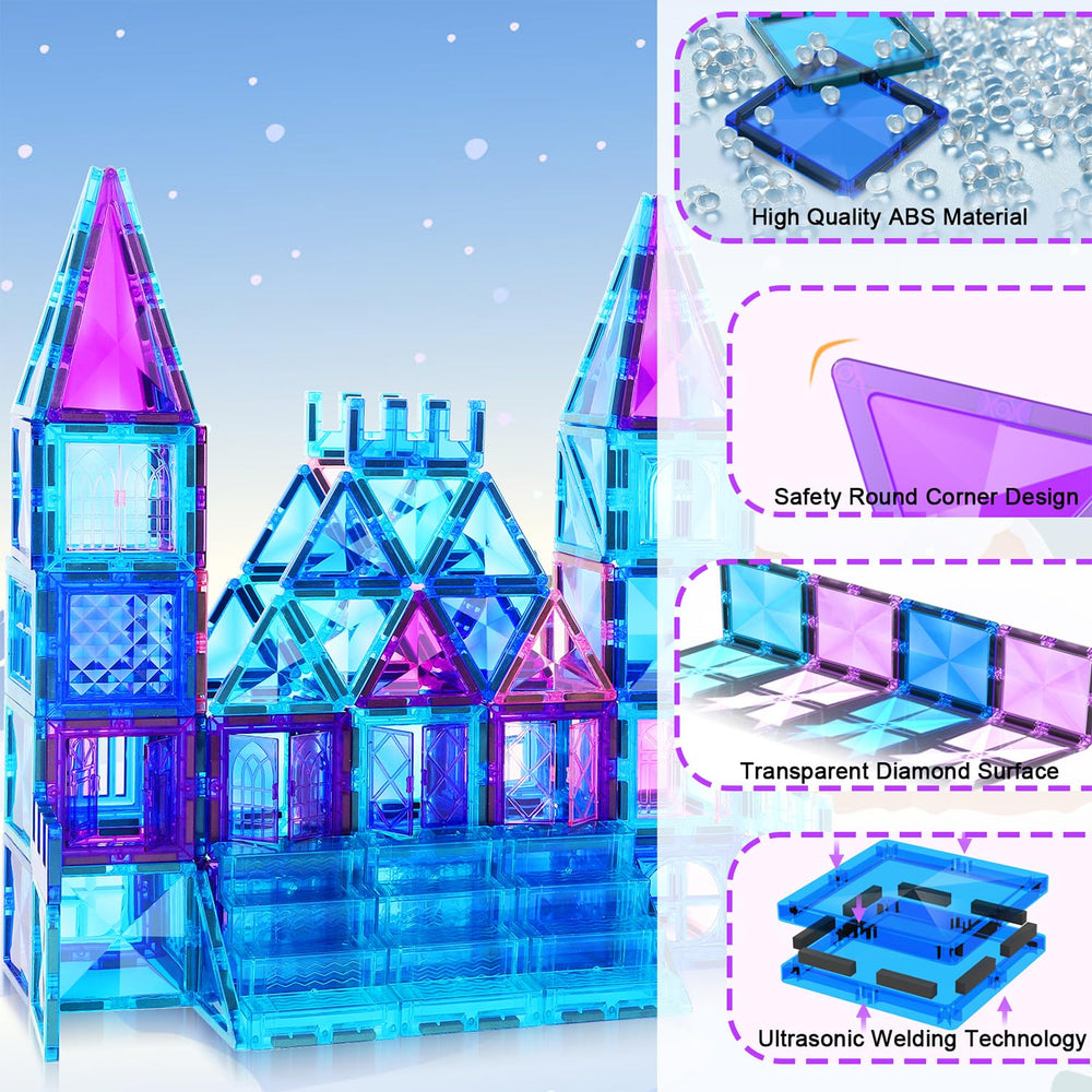 AFUNX magnetic tiles 3D diamond design sparks imaginative builds.
