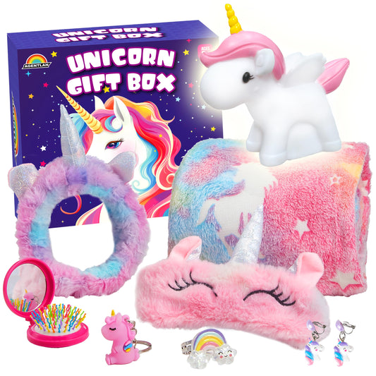 AGENTLAN unicorn glow blanket glows in the dark for cozy bedtimes