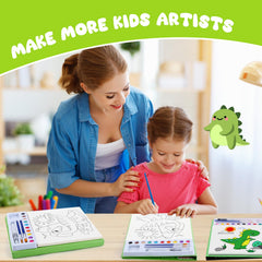 AGGKKY mess-free art time with water-based painting setup.