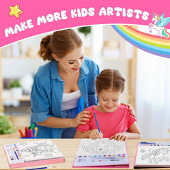 AGGKKY paint with water brush dipping into colors enabling quick, low-mess painting