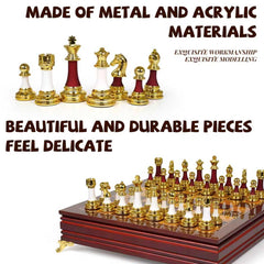Agirlgle acrylic finish chess pieces with a premium metallic look
