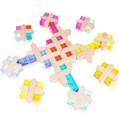 Agirlgle colorful wooden rainbow blocks support imaginative play and early color recognition