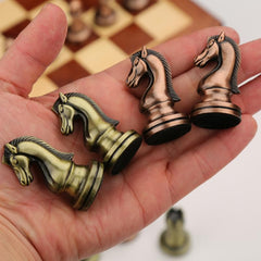 Agirlgle metal chess set suitable for kids and adults, ideal for family games.