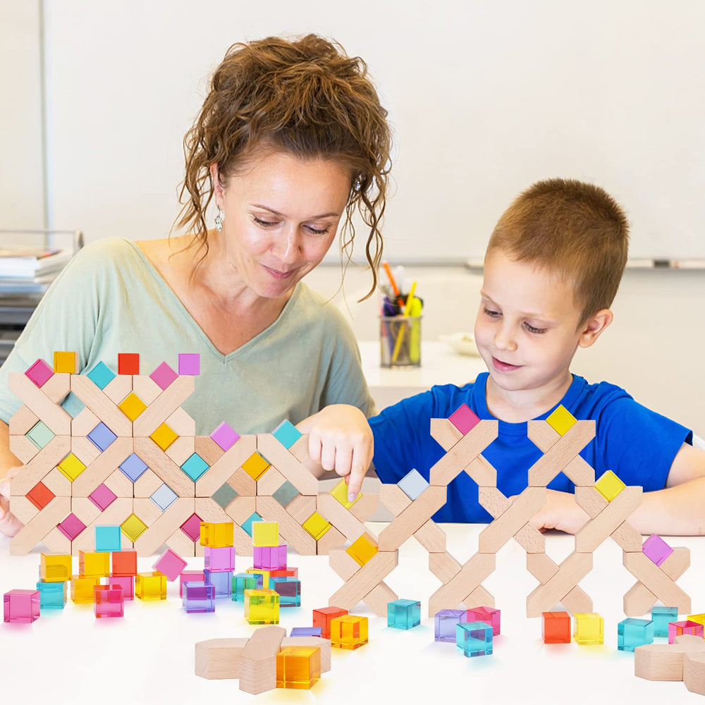 Agirlgle Montessori rainbow toy encourages exploratory play and cognitive exploration