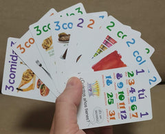 AGO card game in family play scene encourages communication practice.