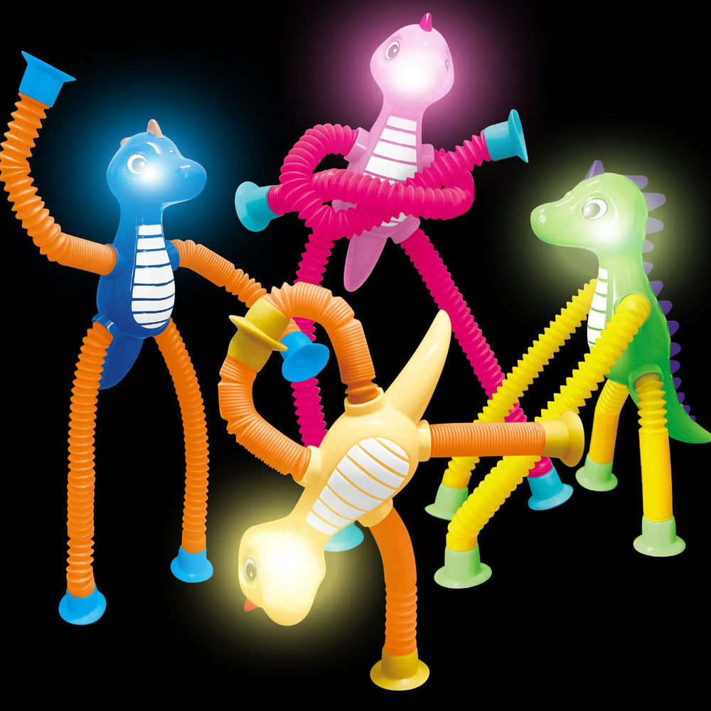 AGRASIV dinosaur pop tubes LED light up pack for sensory play.