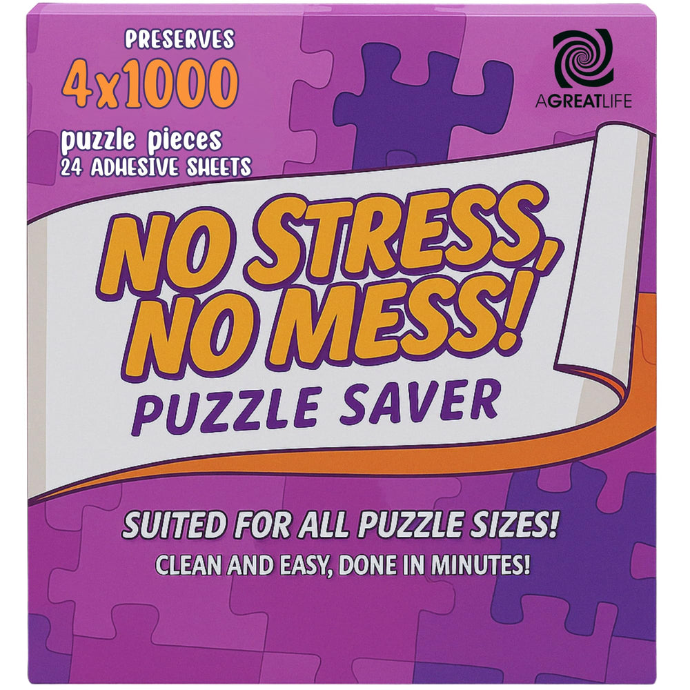 AGREATLIFE 24 adhesive puzzle saver sheets front view for easy puzzle preservation