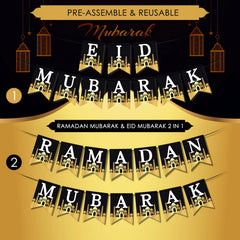 AhfuLife Eid banner card 18x13 cm for easy party placement