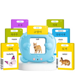 AHJ Korean-English talking flash cards showcase vibrant visuals to boost early bilingual word recognition.