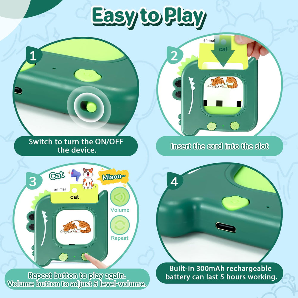 AHJ Talking Flash Cards volume control enables quiet learning