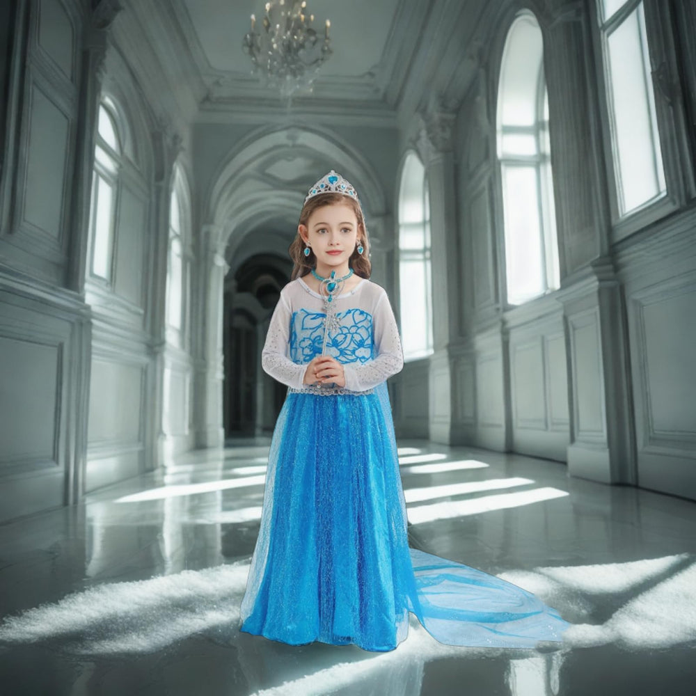 AHLPO Elsa dress crown and wand, perfect for role-play and stylish costume moments